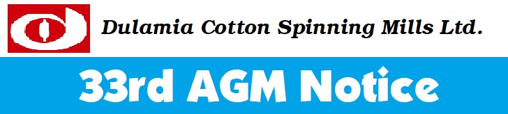 33rd AGM Notice of Dulamia Cotton