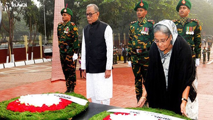 শহীদ বুদ্ধিজীবী স্মৃতিসৌধে রাষ্ট্রপতি ও প্রধানমন্ত্রীর শ্রদ্ধা নিবেদন